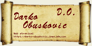 Darko Obušković vizit kartica